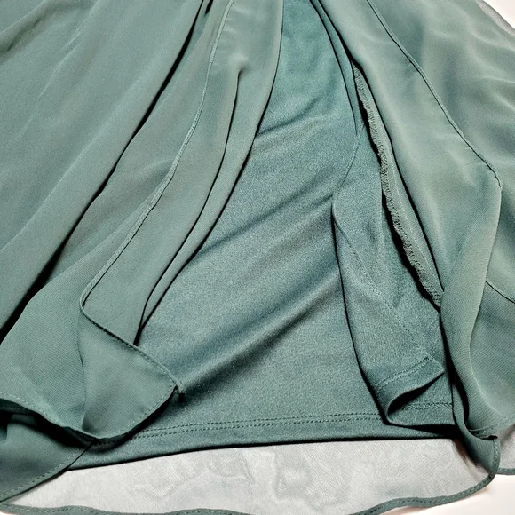 NWT Lovely Adjustable Strap Wrap Bodice Maxi Dress Evergreen Sz 10 - Picture 9 of 15